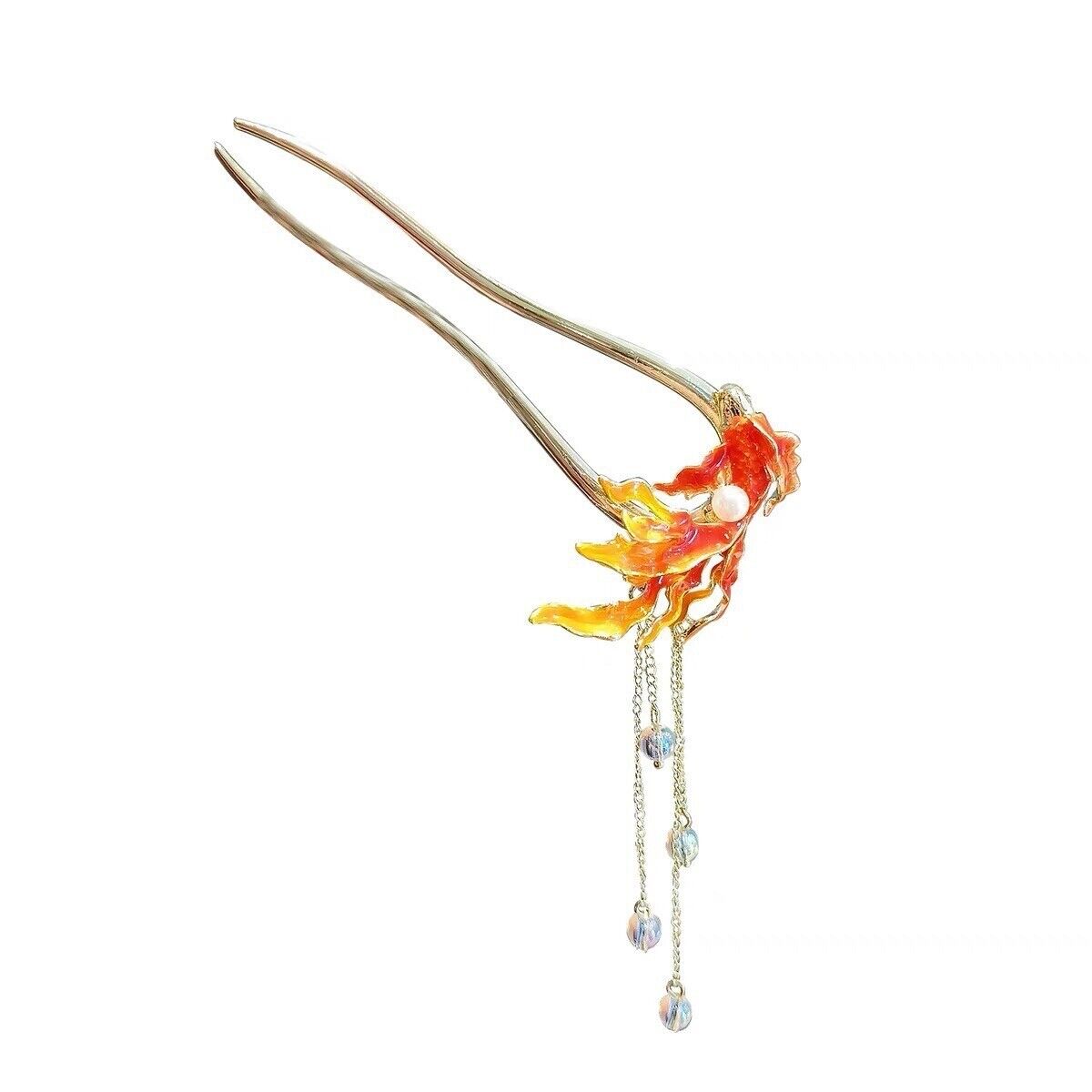 New Elegant Chinese Koi Fish Hair Pin - Ladies' Hair Chopsticks with Tassel