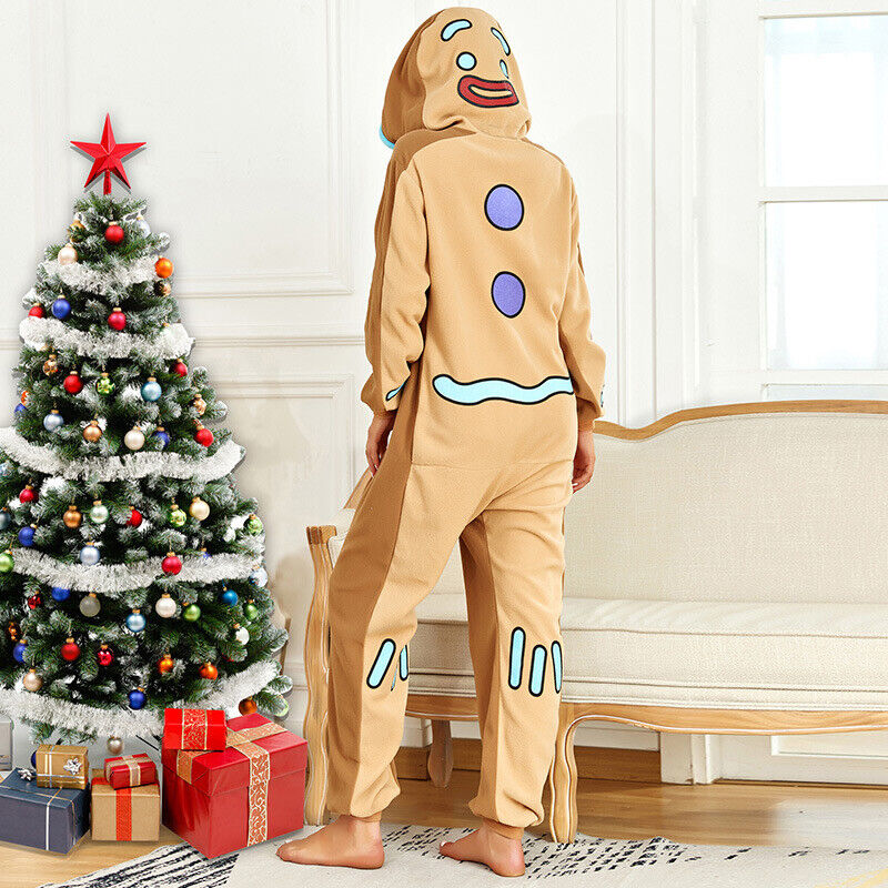 New Cute Gingerbread Man Women's One Piece Pyjamas - Soft, Comfortable & Playful