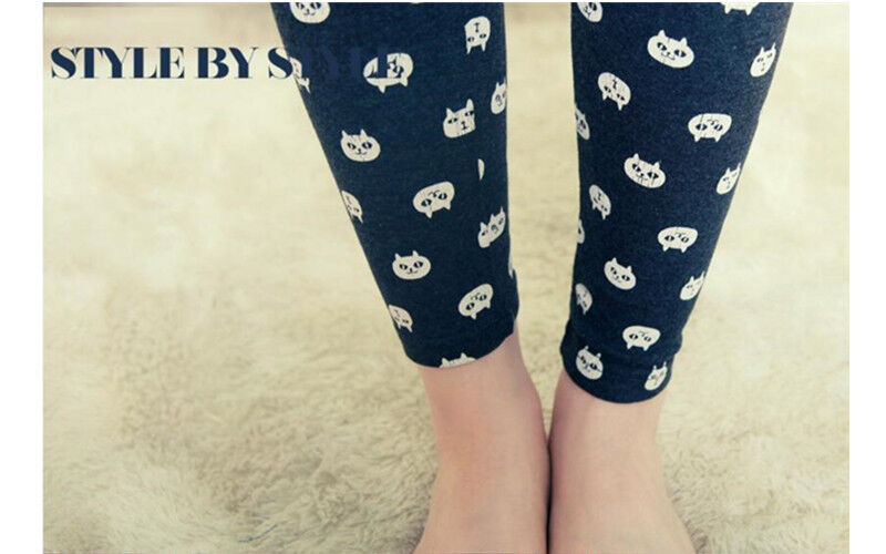 New Ladies Women Cute Cat Faces Top & Leggings Trousers Pyjamas Pajamas ladpj70