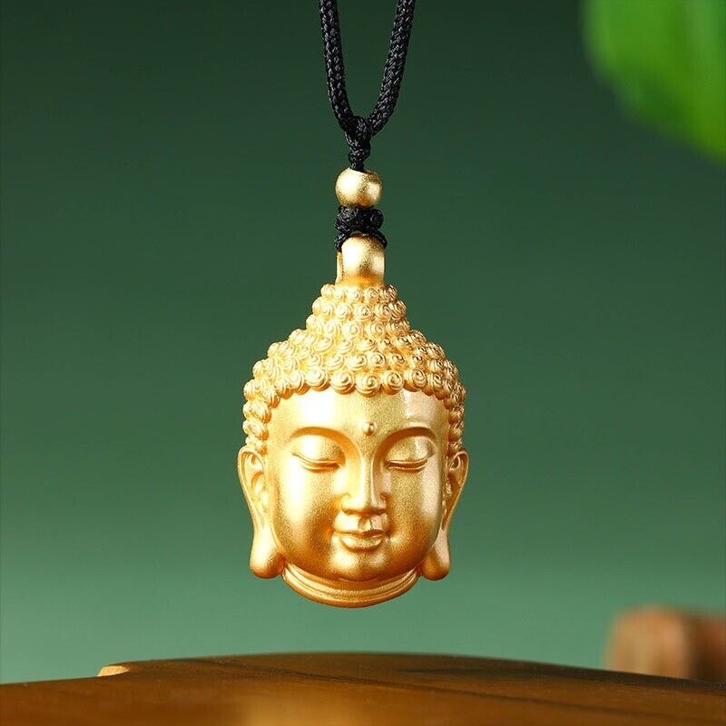 New Golden Buddha Head Necklace - Spiritual Jewellery, Gold-Plated Design