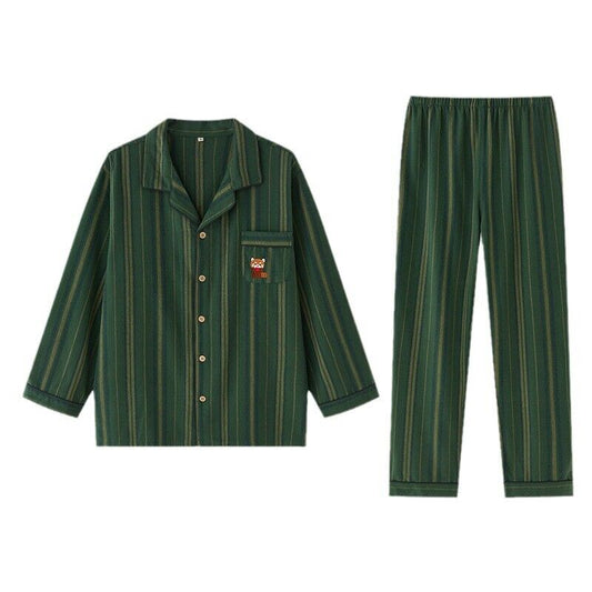 Luxurious Comfy Wear Ladies Green Cotton Pyjama Set with Red Panda Embroidery