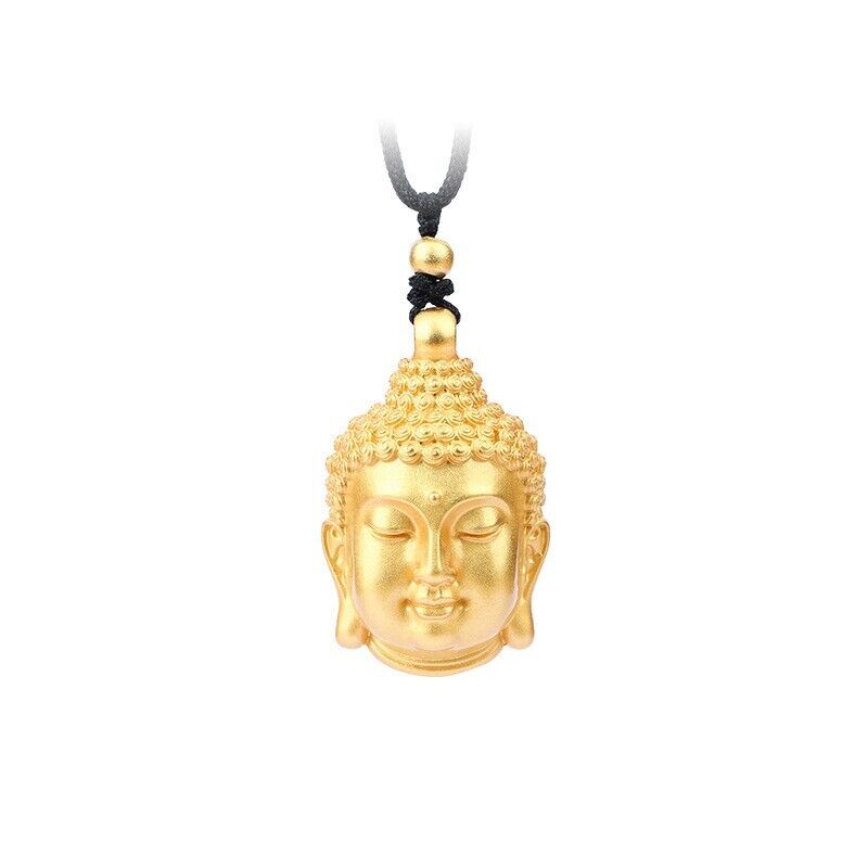 New Golden Buddha Head Necklace - Spiritual Jewellery, Gold-Plated Design