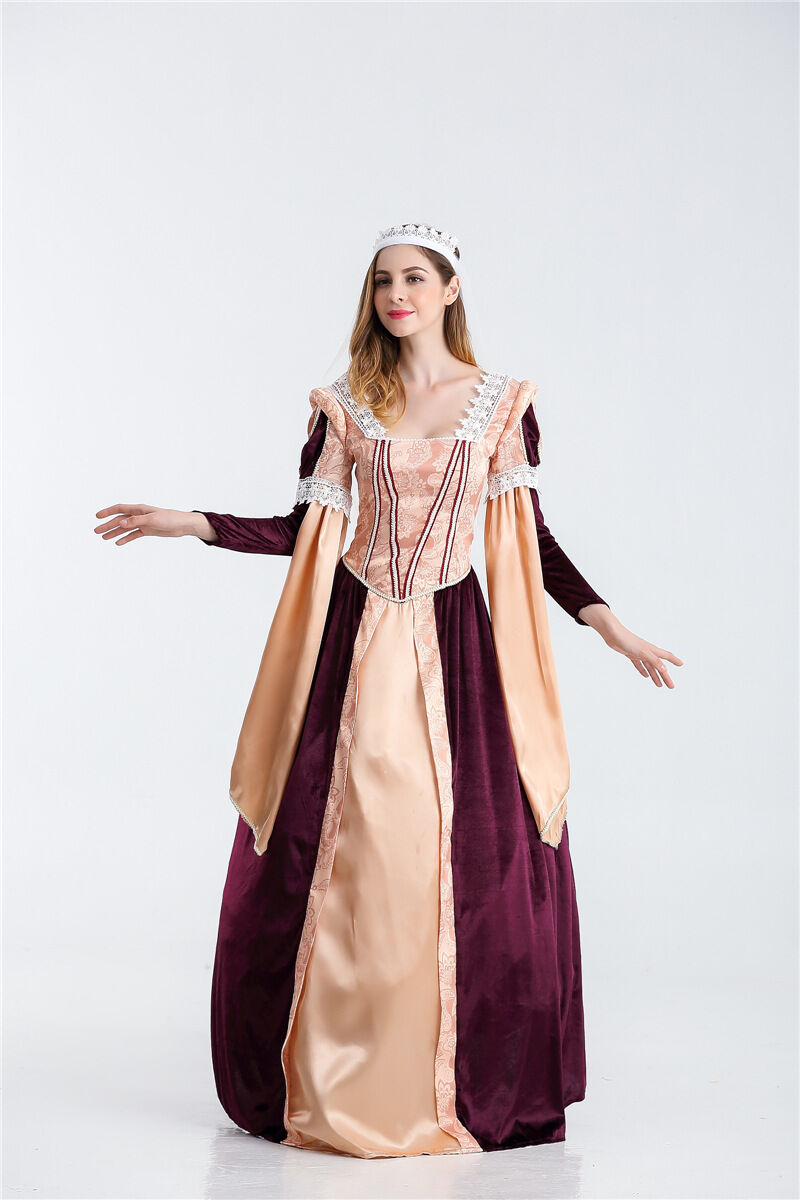 Ladies Womens British Gothic Classic Medieval Renaissance Gown Dress Maid Marion