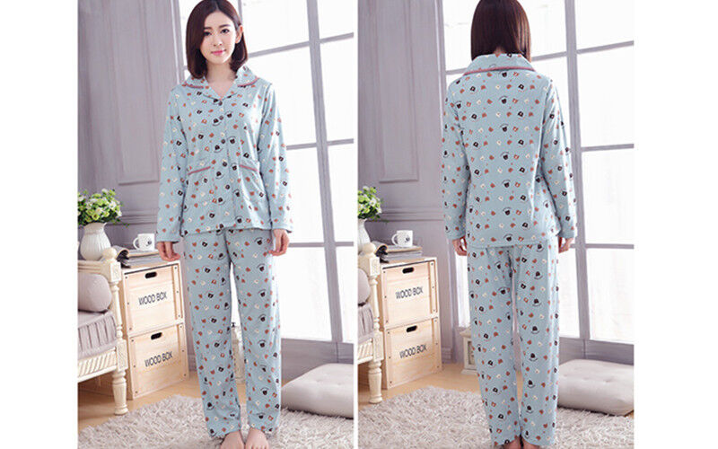 New Ladies Women Cute Teddy Bears Mint Top & Trousers Pyjamas Pajamas ladpj68