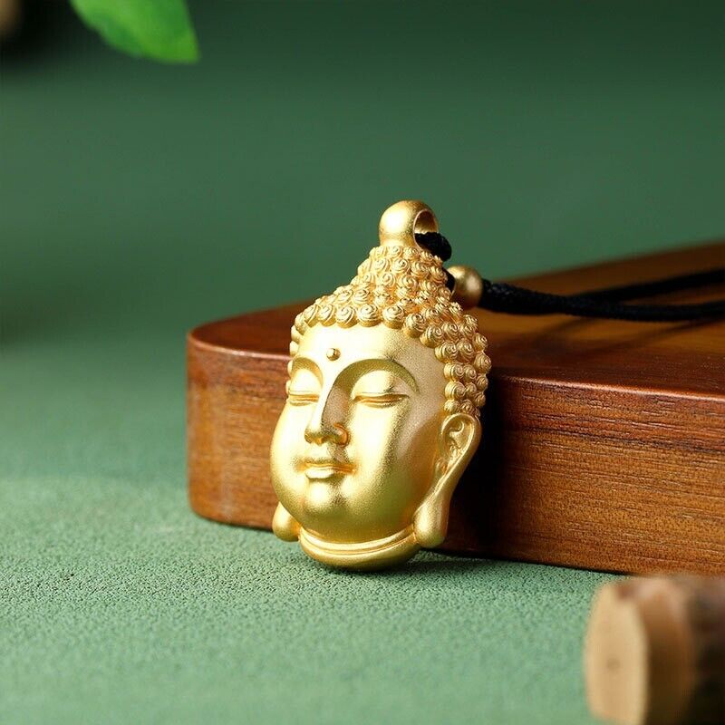 New Golden Buddha Head Necklace - Spiritual Jewellery, Gold-Plated Design