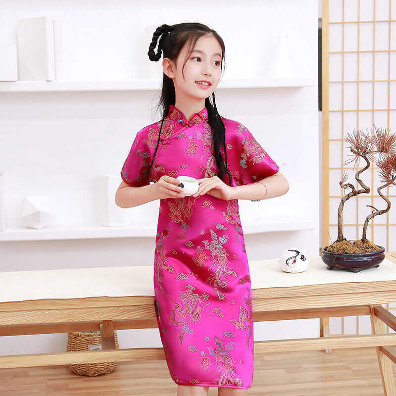 Girl Chinese new year newest dress cheongsam qipao