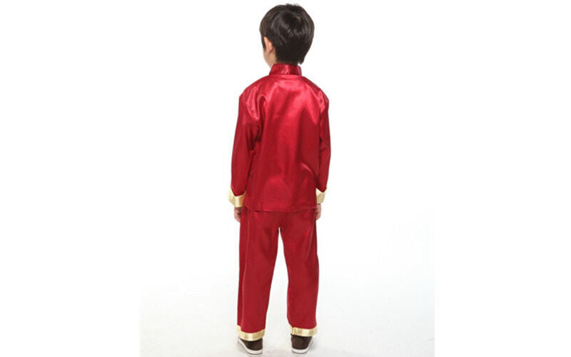 Chinese Japanese Oriental Childrens Boys Red Dragon Top Troushers Pyjamas Chboy2