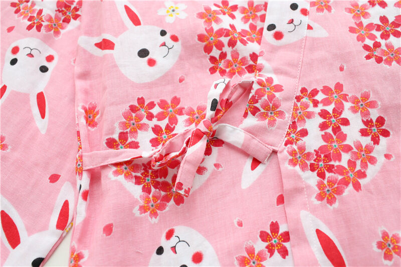 Rabbit Cherry Blossom Ladies Japanese Chinese Kimono Pyjamas Pajamas Set ladpj92