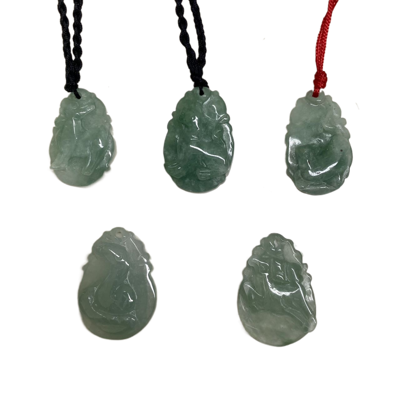 New Handcrafted Chinese 12 Zodiac Animals Jade Pendant Necklace