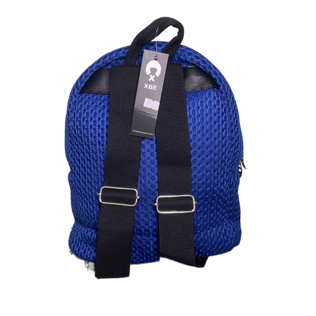 New Ladies Womens Girls Canvas Blue Mesh College School Rucksack Backpack Bag