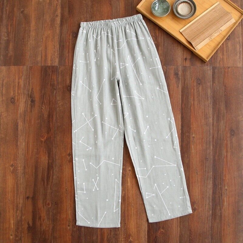 Chinese Japanese Mens Grey Constellation Lines Kung Fu Kimono Pyjamas menpjs35