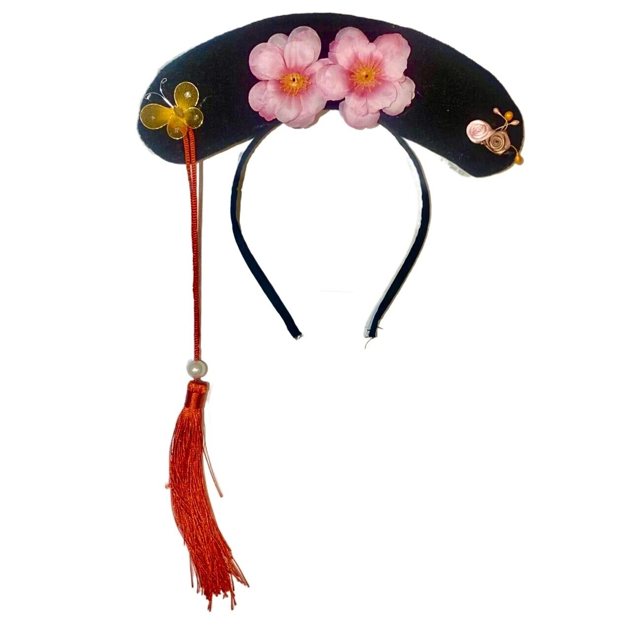 New Chinese Girls Qin Dynasty Princess Cherry Blossom Velvet Hairband Headband