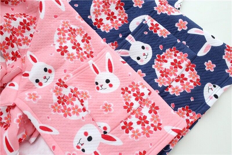 New Thick Cosy Chinese Japanese Ladies Rabbit Blossom Kimono Pyjamas ladpj295296