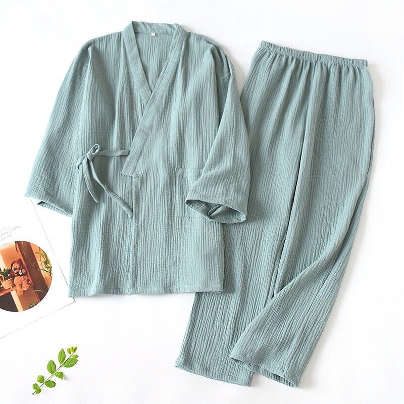 New Chinese Japanese Mint Green Long Ladies Kimono Cosy Pyjamas ladpj384