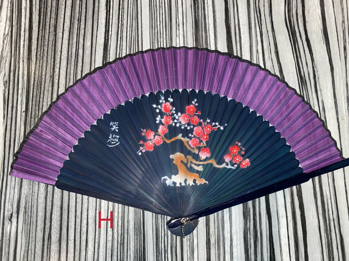 New Chinese Japanese Oriental Cherry Tree Wood Hand Fan ccfan97