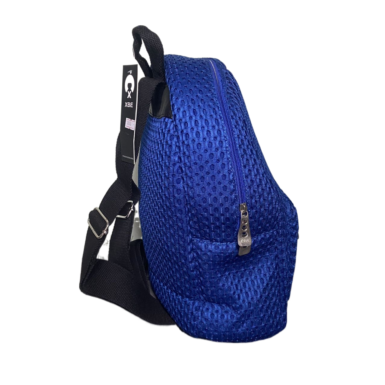 New Ladies Womens Girls Canvas Blue Mesh College School Rucksack Backpack Bag