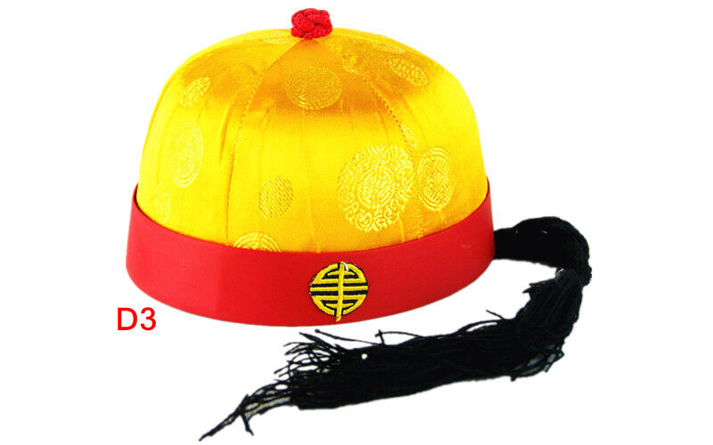 New Chinese Japanese Oriental Qing Dynasty Prince Boys Ponytail Attached Hat