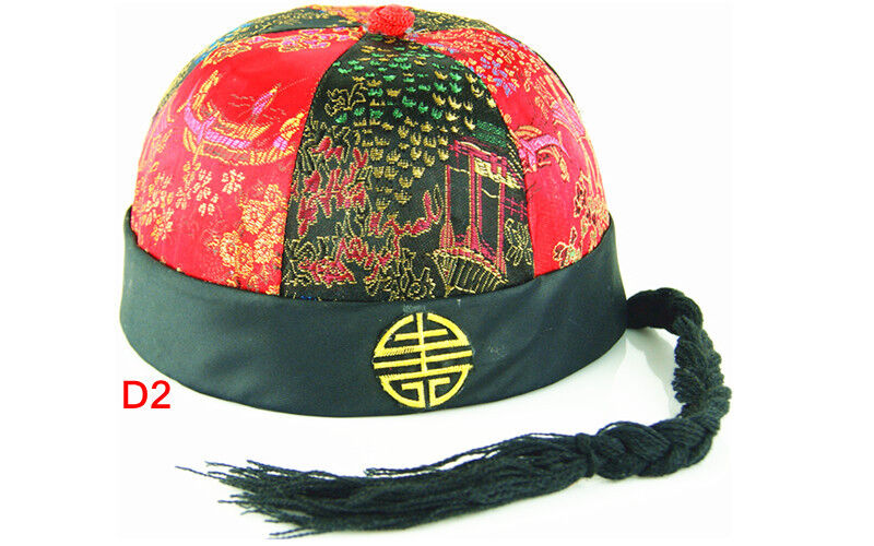 New Chinese Japanese Oriental Qing Dynasty Prince Boys Ponytail Attached Hat