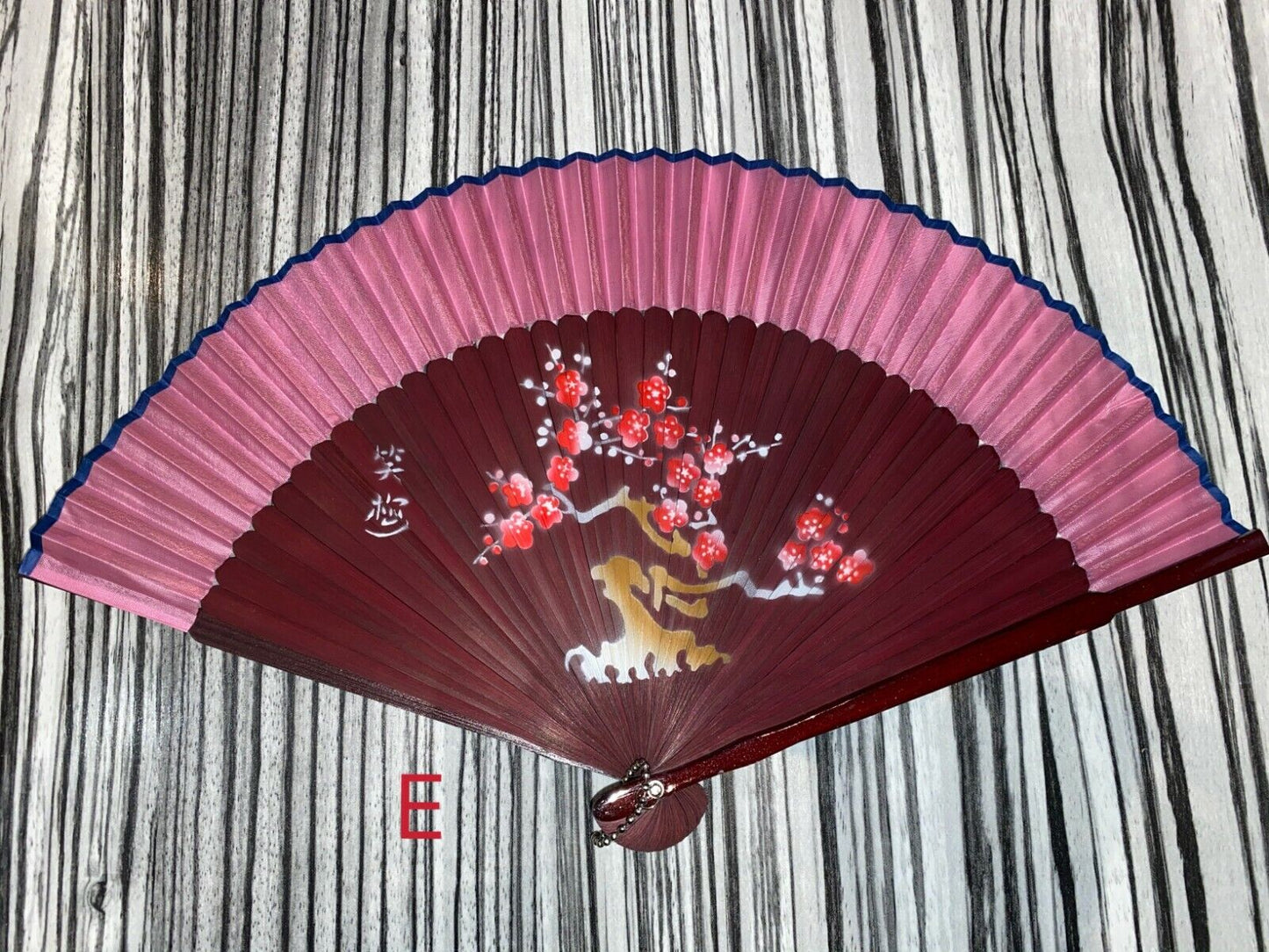 New Chinese Japanese Oriental Cherry Tree Wood Hand Fan ccfan97