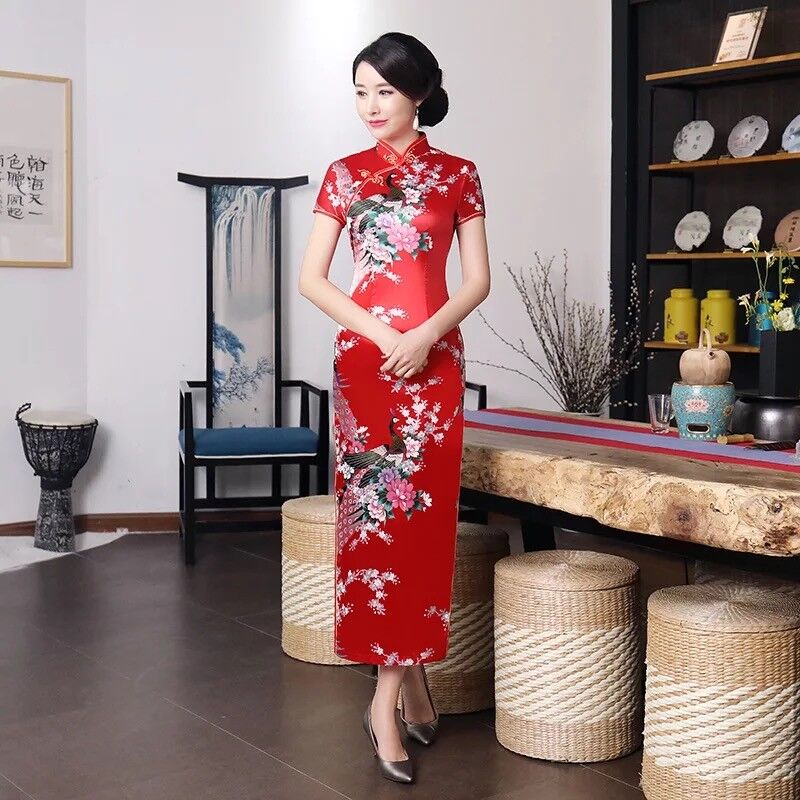 Red 2024 cheongsam dress