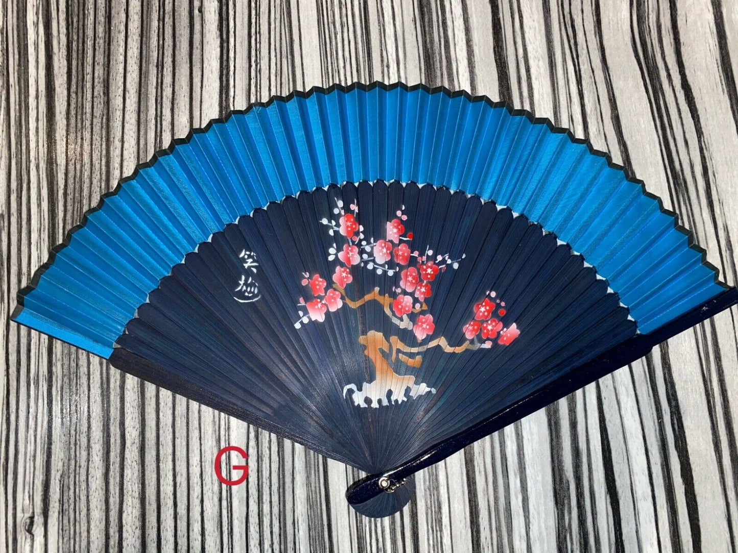 New Chinese Japanese Oriental Cherry Tree Wood Hand Fan ccfan97