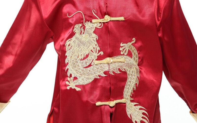 Chinese Japanese Oriental Childrens Boys Red Dragon Top Troushers Pyjamas Chboy2